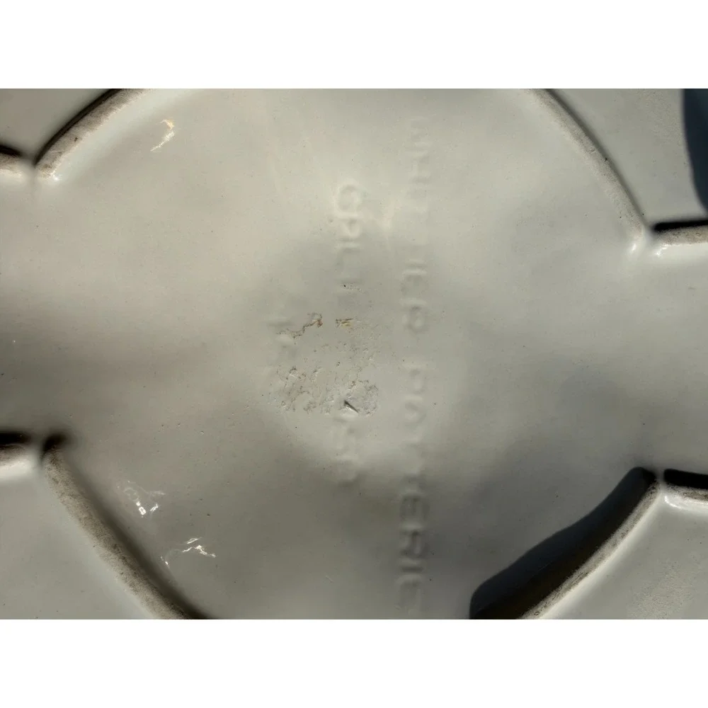 Vintage White Ceramic Lotus Serving Platter Flower-shaped‎ Decorative 13inches